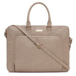 Kate Spade Taupe Ostrich Laptop Bag